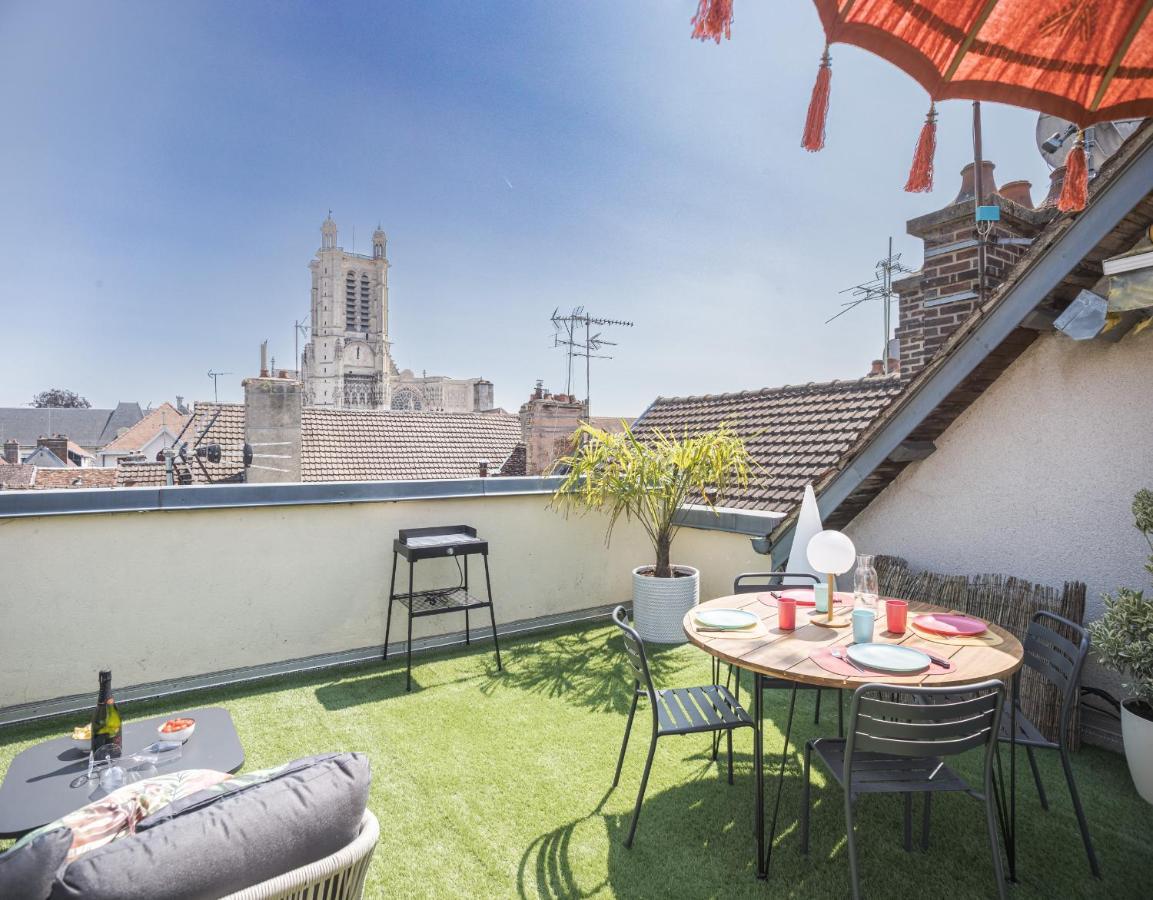טרואה Le Rooftop - Vue Cathedrale - Climatisation מראה חיצוני תמונה
